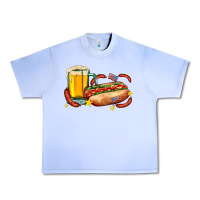 Grape Ice hot dog and beer with stars and usa flags Urban Heavy Tee - AdoDesignShop