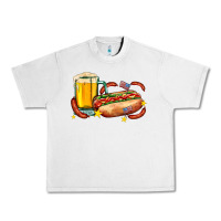 Lunar Rock hot dog and beer with stars and usa flags Urban Heavy Tee - AdoDesignShop