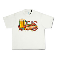 Pistachio hot dog and beer with stars and usa flags Urban Heavy Tee - AdoDesignShop