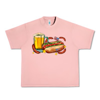 Salmon hot dog and beer with stars and usa flags Urban Heavy Tee - AdoDesignShop