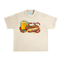Sandshell hot dog and beer with stars and usa flags Urban Heavy Tee - AdoDesignShop