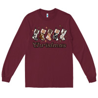 Burgundy howdy christmas Long Sleeve Tee - MaliasSmallBusiness