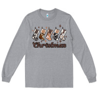 Heather Grey howdy christmas Long Sleeve Tee - MaliasSmallBusiness