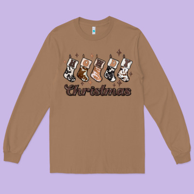 Howdy Christmas Long Sleeve Tee Designed By Maliassmallbusiness