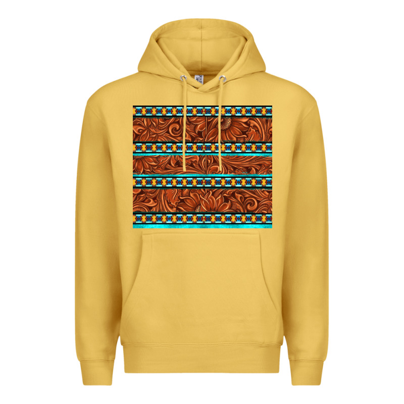 Tooled Leather And Aztec Premium Hoodie by TumblerDesignByShophia | Teevron
