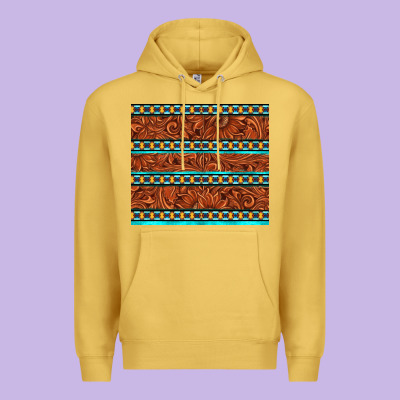 Tooled Leather And Aztec Premium Hoodie Designed By Tumblerdesignbyshophia