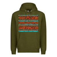 Army Green tooled leather and aztec Premium Hoodie - TumblerDesignByShophia