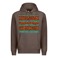 Coffee tooled leather and aztec Premium Hoodie - TumblerDesignByShophia