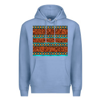 Colony Blue tooled leather and aztec Premium Hoodie - TumblerDesignByShophia