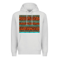 Dove Grey tooled leather and aztec Premium Hoodie - TumblerDesignByShophia