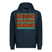 Navy tooled leather and aztec Premium Hoodie - TumblerDesignByShophia