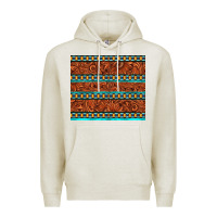 Oatmeal Heather tooled leather and aztec Premium Hoodie - TumblerDesignByShophia