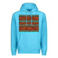 Ocean Blue tooled leather and aztec Premium Hoodie - TumblerDesignByShophia