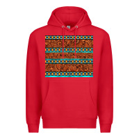 Red tooled leather and aztec Premium Hoodie - TumblerDesignByShophia