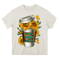 Cream Mama Needs Coffee Cup Heavy Core Tee - FaDigitalArtStudio