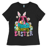 Black Happy Easter toddler car Ladies Tee - OliviaCreatesArt