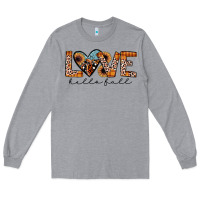 Heather Grey hello fall love Long Sleeve Tee - JahusDesignShop
