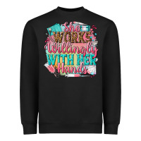 Black she works willingly with her hands Heavyweight Sweatshirt - NancyCooperArtShop