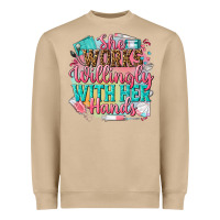 Mushroom she works willingly with her hands Heavyweight Sweatshirt - NancyCooperArtShop