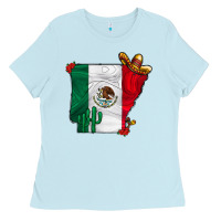 Baby Blue mexica oklahama Ladies Tee - CowhideDigitalArt