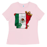 Bubblegum Pink mexica oklahama Ladies Tee - CowhideDigitalArt