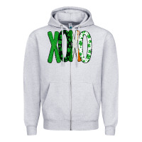 Heather Grey st. patrick's day xoxo Zipper Hoodie - Bettercallsaul