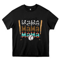 Black baseball mama mama mama Heavy Core Tee - CowhideDigitalArt