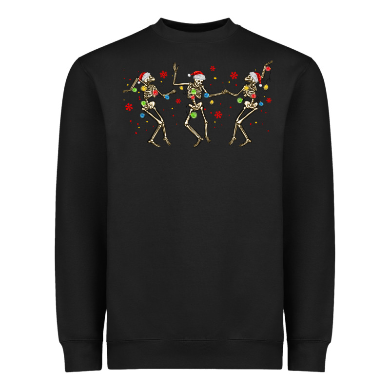 Dancing Skeleton Christmas Heavyweight Sweatshirt by MaliasSmallBusiness | Teevron