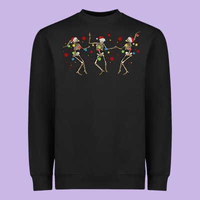 Dancing Skeleton Christmas Heavyweight Sweatshirt Designed By Maliassmallbusiness