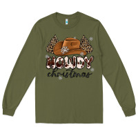 Army Green howdy christmas Long Sleeve Tee - MaliasSmallBusiness