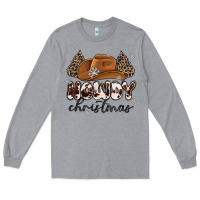 Heather Grey howdy christmas Long Sleeve Tee - MaliasSmallBusiness