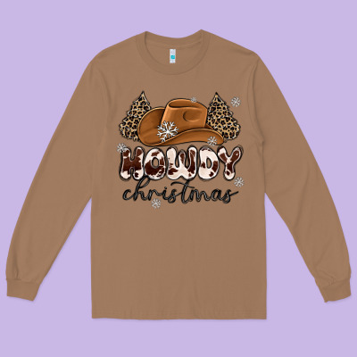 Howdy Christmas Long Sleeve Tee Designed By Maliassmallbusiness