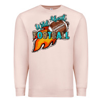 Pale Pink Wild about Football Premium Sweatshirt - HowdyJamesFarm