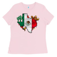 Bubblegum Pink mexica texas Ladies Tee - CowhideDigitalArt