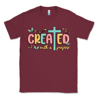 Burgundy created with a purpose Classic Tee - MaliasSmallBusiness