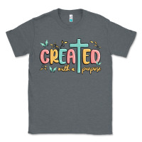 Charcoal Heather created with a purpose Classic Tee - MaliasSmallBusiness