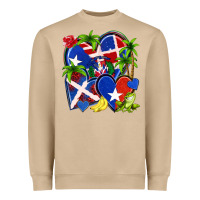 Mushroom puerto rico with dominican republic hearts Heavyweight Sweatshirt - NancyCooperArtShop