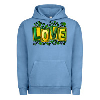 Pigment Pebble Blue St. Patrick's Day love Urban Hoodie - FaDigitalArtStudio