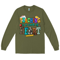 Army Green teaching is a work of heart Long Sleeve Tee - NancyCooperArtShop