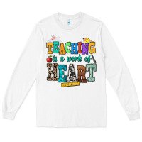 White teaching is a work of heart Long Sleeve Tee - NancyCooperArtShop