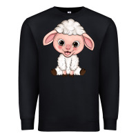 Black Cartoon Lamb Premium Sweatshirt - HowdyJamesFarm