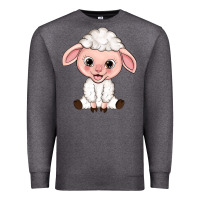 Charcoal Heather Cartoon Lamb Premium Sweatshirt - HowdyJamesFarm
