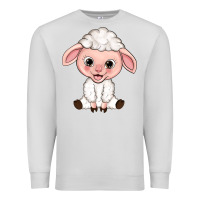 Dove Grey Cartoon Lamb Premium Sweatshirt - HowdyJamesFarm