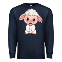 Navy Cartoon Lamb Premium Sweatshirt - HowdyJamesFarm