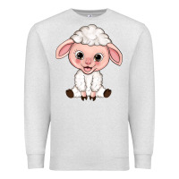 Oatmeal Heather Cartoon Lamb Premium Sweatshirt - HowdyJamesFarm