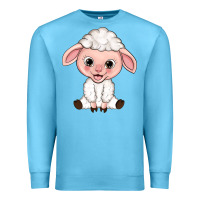 Ocean Blue Cartoon Lamb Premium Sweatshirt - HowdyJamesFarm