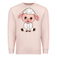 Pale Pink Cartoon Lamb Premium Sweatshirt - HowdyJamesFarm