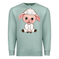 Seafoam Cartoon Lamb Premium Sweatshirt - HowdyJamesFarm