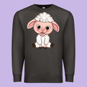 Cartoon Lamb Premium Sweatshirt Designed By Howdyjamesfarm