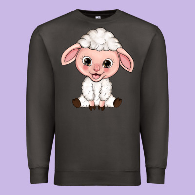 Cartoon Lamb Premium Sweatshirt Designed By Howdyjamesfarm